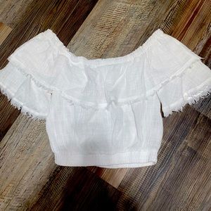 White off the shoulder crop top